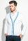 Кардиган чоловічий з коміром у смужку 50PD302 (білий/блакитний)