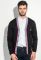 Кардиган мужской с воротником в полоску 50PD302 (черный/розовый)