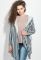 Жіночий кардиган на поясі легкий з капюшоном 64PD188 (синій/сірий)