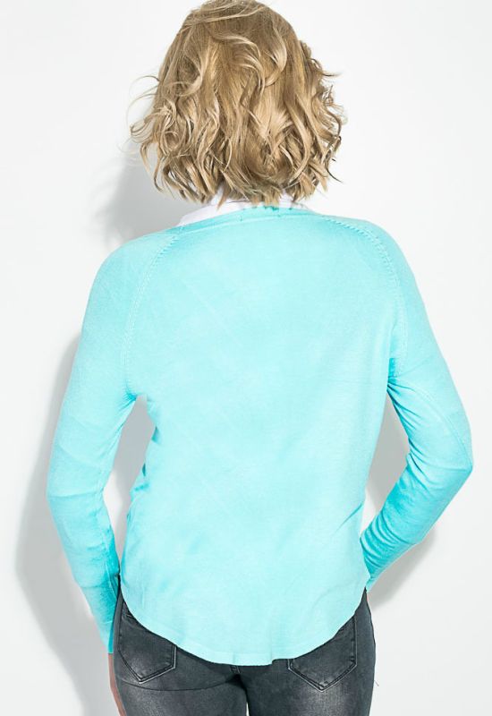 Кардиган женский под рубашку 446K002 (голубой)