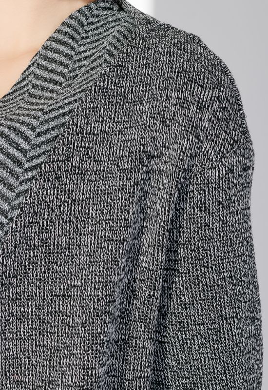 Кардиган женский с карманами из искусственного меха 69PD832 (серый/меланжевый)