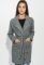 Жіночий кардиган теплий на поясі 64PD304-2 (сірий/чорний)