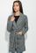 Жіночий кардиган теплий на поясі 64PD304-2 (сірий/чорний)