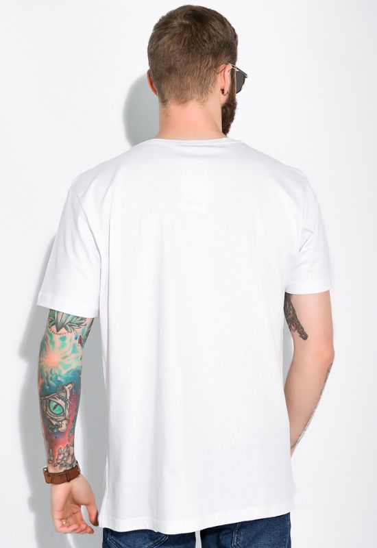 Бавовняна футболка з написом 148P114-8 (білий)