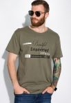 Хлопковая футболка с надписью 148P114-8 (хаки)