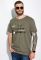 Хлопковая футболка с надписью 148P114-8 (хаки)