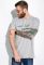 Бавовняна футболка з написом 148P114-8 (сірий/меланжевий)