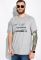 Бавовняна футболка з написом 148P114-8 (сірий/меланжевий)
