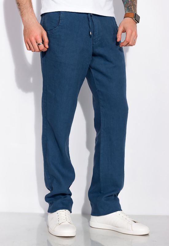 Хлопковые брюки 148P205 (джинсовый)
