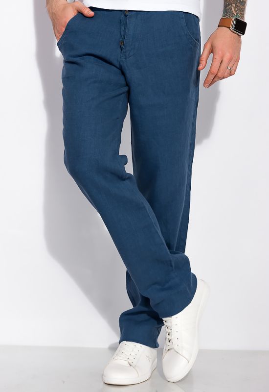 Хлопковые брюки 148P205 (джинсовый)