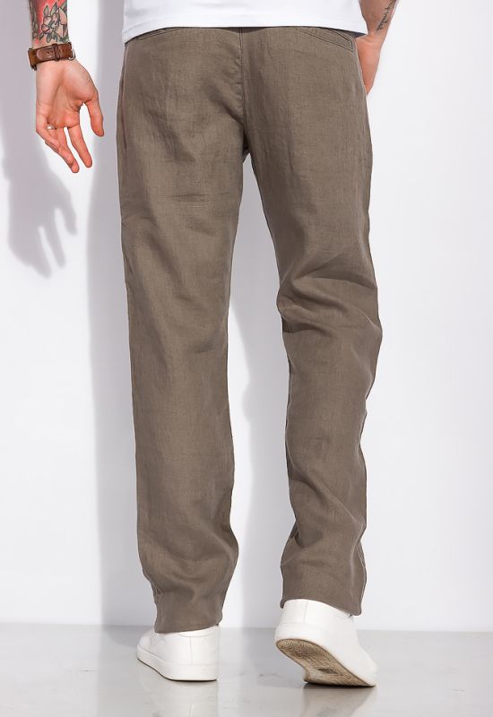 Бавовняні штани 148P205 (сірий/оливковий)
