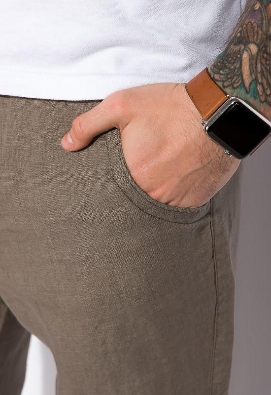 Хлопковые брюки 148P205 (серый/оливковый)