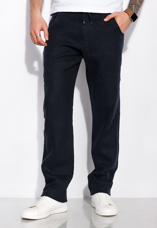 Хлопковые брюки 148P205 (темно-синий)