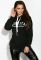 Худи женское на флисе 120POI19074 (черный)