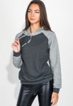 Худи женское рукав реглан 317F008 (графитовый/серый)