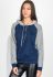 Худі жіноче рукав реглан 317F008 (синій/сірий)