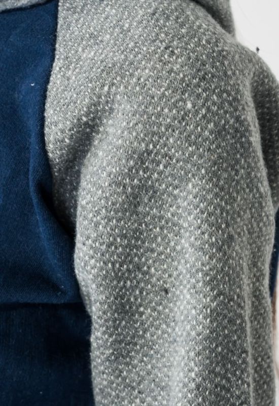 Худи женское рукав реглан 317F008 (синий/серый)