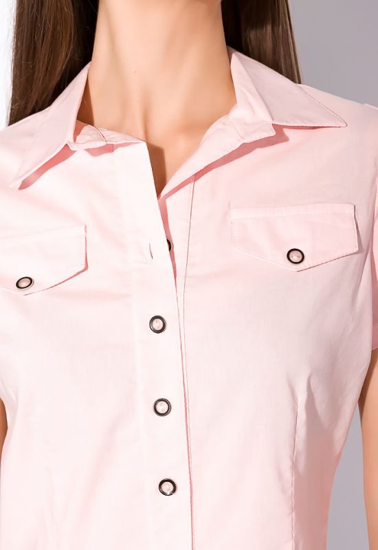 Класична сорочка 118P001 з коротким рукавом (рожевий)