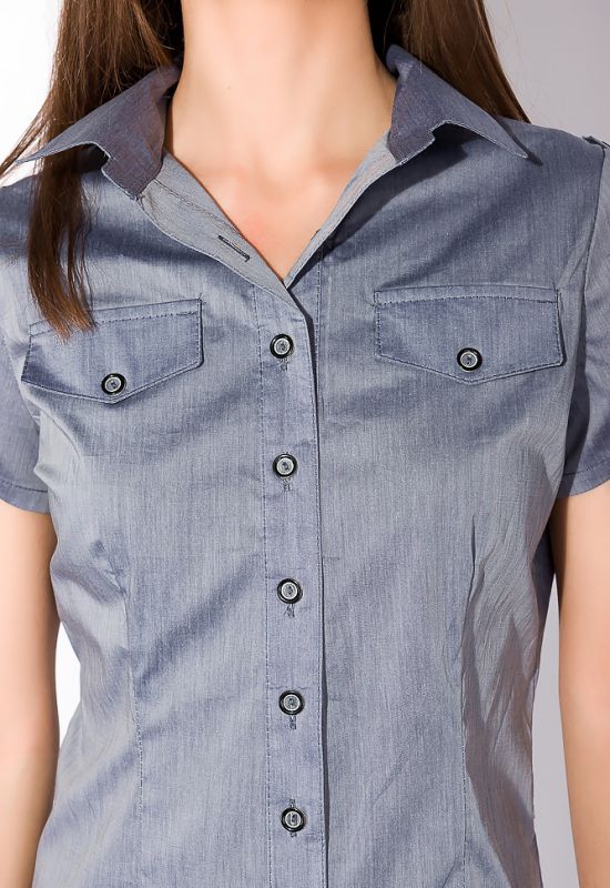 Классическая рубашка 118P001 с коротким рукавом (серый)