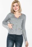 Кофта женская декорированная пуговицами 81PD161 (серый)