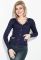 Кофта женская декорированная пуговицами 81PD161 (темно-синий)