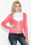 Кофта женская на пуговицах с карманами 81PD02 (коралловый)