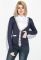 Кофта женская на пуговицах с карманами 81PD02 (темно-синий)