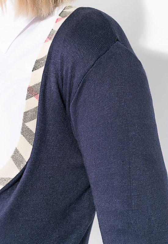 Кофта жіноча на ґудзиках з кишенями 81PD02 (темно-синій)