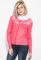 Кофта женская на пуговицах с кружевом 81PD345 (коралловый)
