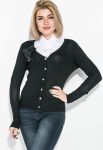 Кофта женская с бантиками на груди 81PD815 (черный)