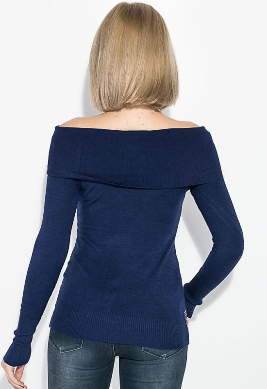 Кофта женская с спущенными плечами 81PD13346 (темно-синий)