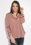 Кофта женская в полоску 516F073 (терракотовый)