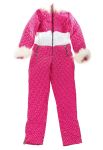 Комбінезон жіночий з хутром на рукавах та комірі 69PD1066 (малиновий/білий)