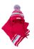 Комплект дитячий для дівчинки шапка та шарф у смужку 65PG0009 junior (малиновий)