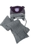 Комплект детский шапка и шарф 65P13-017 junior (серый/сиреневый)