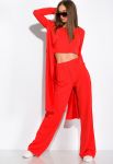 Комплект кардиган топ и штаны женский 120PSS008 (красный)
