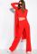 Комплект кардиган топ та штани жіночий 120PSS008 (червоний)