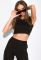 Комплект кардиган топ та штани жіночий 120PSS008 (чорний)