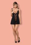 Комплект Obsessive CHARMEA BABYDOLL+str (черный)