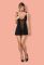 Комплект Obsessive CHARMEA BABYDOLL+str (черный)