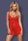 Комплект Obsessive HEARTINA CHEMISE (червоний)