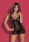 Комплект Obsessive PICCOROSA CHEMISE (чорний)