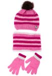 Комплект шапка перчатки шарф 120PTEM53214 junior (светло-розовый)
