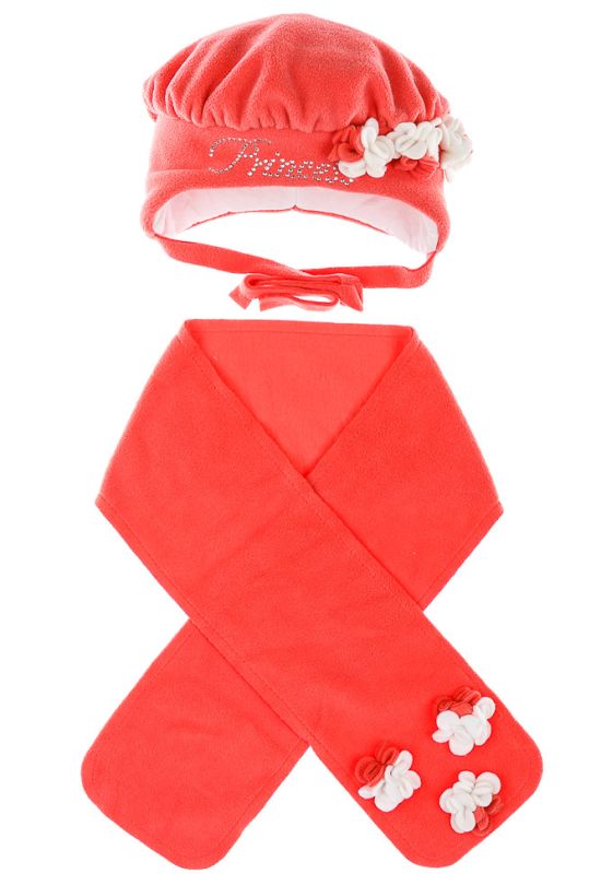 Комплект шапка шарф жіночий 120PTLM008 junior (кораловий)
