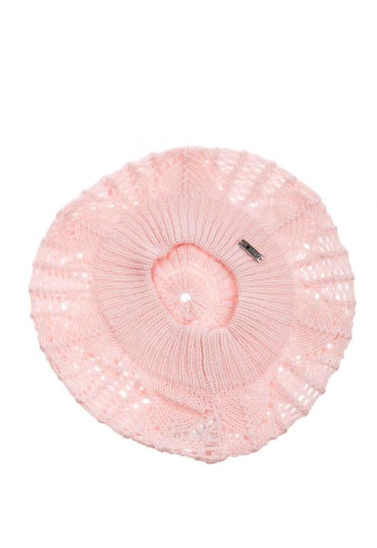 Комплект женский шапка шарф и митенки тонкий 65PF3021 (розовый)