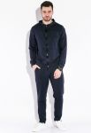Костюм спортивный мужской однотонный с капюшоном 103P001 (темно-синий)
