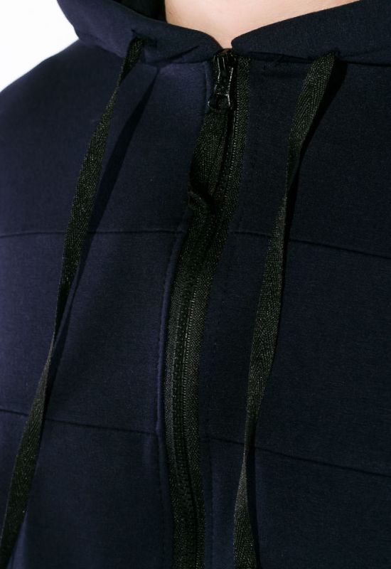 Костюм спортивный мужской однотонный с капюшоном 103P001 (темно-синий)