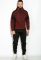 Костюм спортивный на флисе 120PG002 (черный/бордовый)