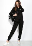 Костюм спортивный женский на флисе 120PM036 (черный)