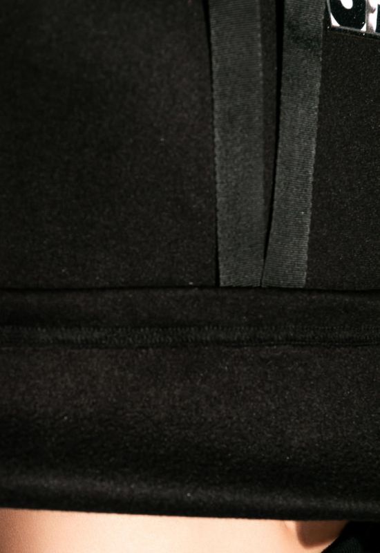 Костюм спортивный женский на флисе 120PM036 (черный)